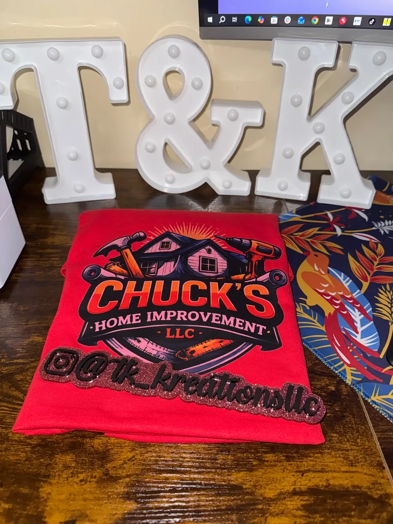 Chuck's Home Improvement custom printed tee