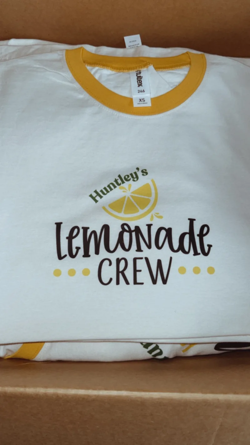 Huntley's Lemonade Crew custom ringer tee