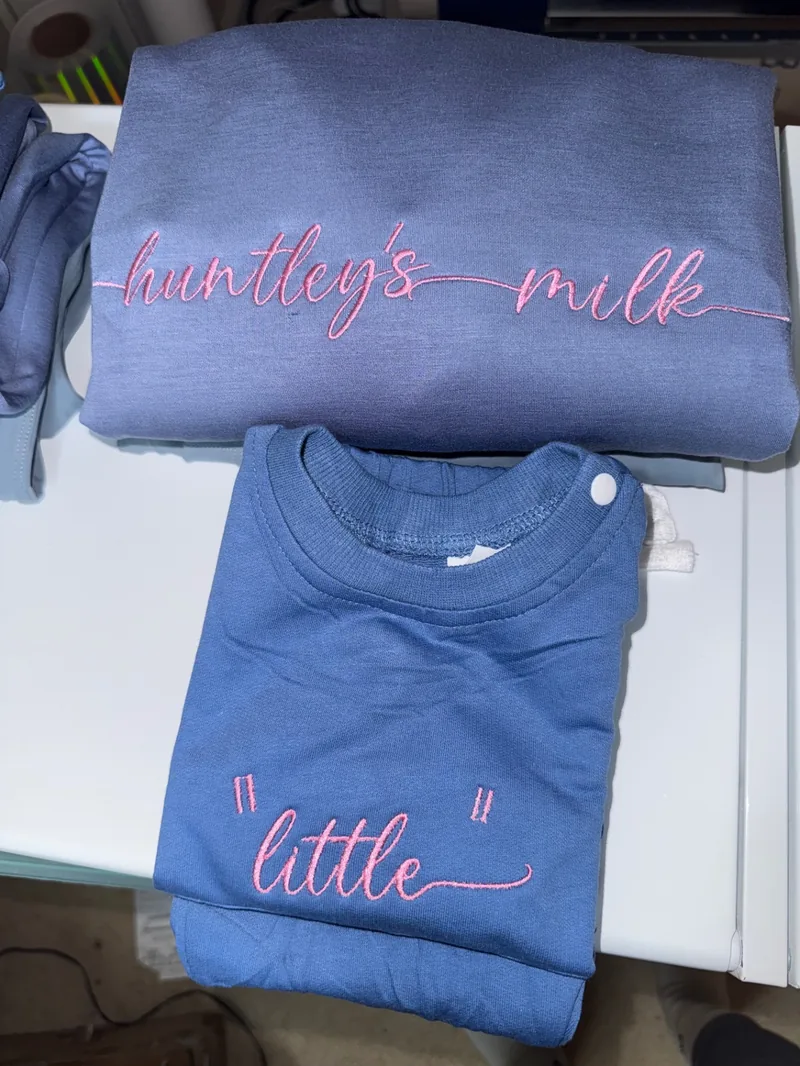 Mommy and me embroidered sweatshirt set